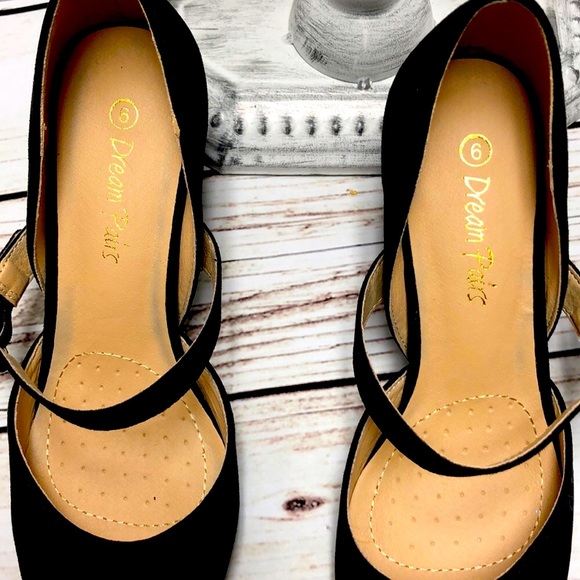 NEW Suede Feel Mary Jane Sexy Little Black Heels - Picture 6 of 7